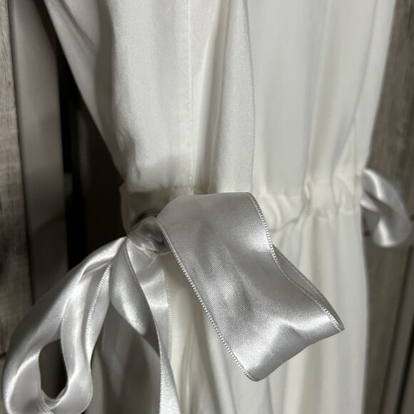 Maryley Dress White Mini Lace Trim Short Romantic Whimsy Made in Italy Size 12 - Picture 4 of 9